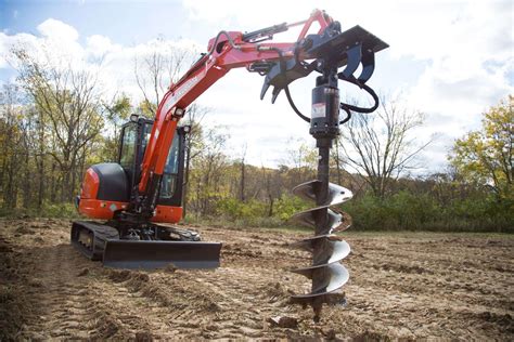 kubota mini excavator auger attachment